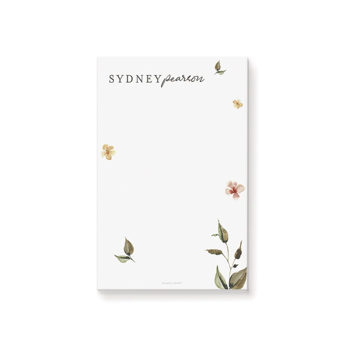 Botanical Notepad Personalized Floral Notepad Botanical Stationery Bat Mitzvah