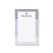 personalized nautical notepad with navy stripe border anchor motif and custom name
