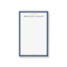 personalized navy blue notepad with custom name, classic border, elegant lettering, and blank writing space