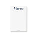 Personalized navy blue notepad for men with custom name lettering and a spacious white writing area for notes and lists
