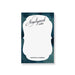 Personalized newlywed notepad with navy teal watercolor background, elegant script, and couple names