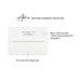 Optional return address printing example on a white envelope for personalized navy border thank you cards.