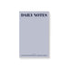 custom business notepad with Daily Notes heading, company name, navy lettering, light blue background, and blank writing space