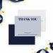 custom corporate thank you card with Thank You wording, company name, navy lettering, and business appreciation message-front-back