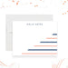 Personalized navy and peach striped note card for women with custom name and blank writing area-front