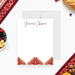 Personalized note card with a custom name and a red patterned border, perfect for thank you notes, gifts, and everyday stationery-front