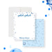 Splish splash thank you card with water drop design for kids pool party birthday celebration with blue summer theme stationery-front-back