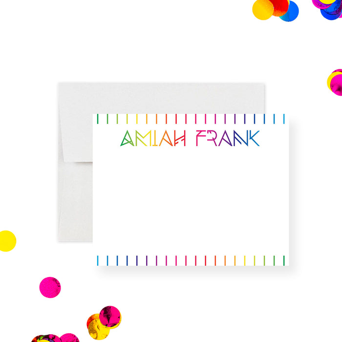 Personalized name note cards colorful thank you stationery custom name card set-front