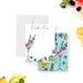 Personalized cocktail note card featuring a martini glass design, fruity accents, and custom name, ideal as party favors or a unique gift for guests.-front-back