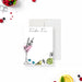 Personalized cocktail note card featuring a martini glass design, fruity accents, and custom name, ideal as party favors or a unique gift for guests.-front