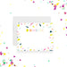 Personalized thank you card with colorful confetti; its modern design makes it suitable for all ages.-front