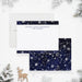 Winter-themed personalized thank you card with subtle snowflakes, an elegant stationery gift for winter events.-front-back