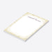 Personalized notepad featuring an elegant gold confetti border and custom name, perfect as a professional office stationery gift.-side