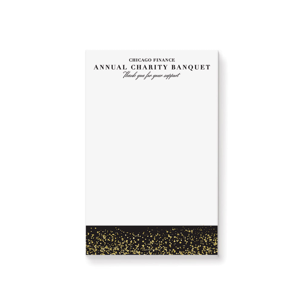 Elegant Black and Gold Notepad Personalized Corporate Gift