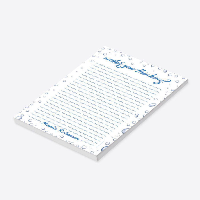 Kids pool party notepad perfect for summer birthday party favors. Fun personalized stationery for children, great as a party gift or thank you alternative-side