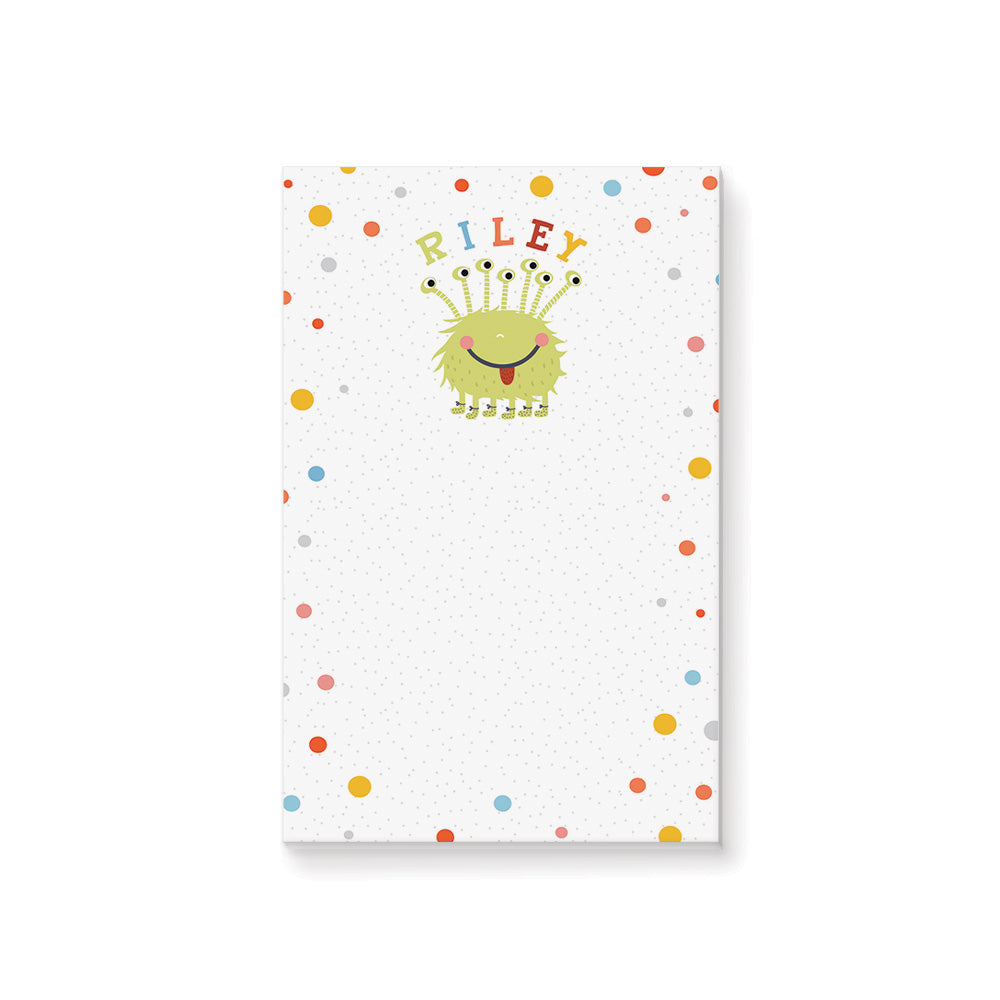 Colorful Monster Kids Notepad with Name — Claudia Owen