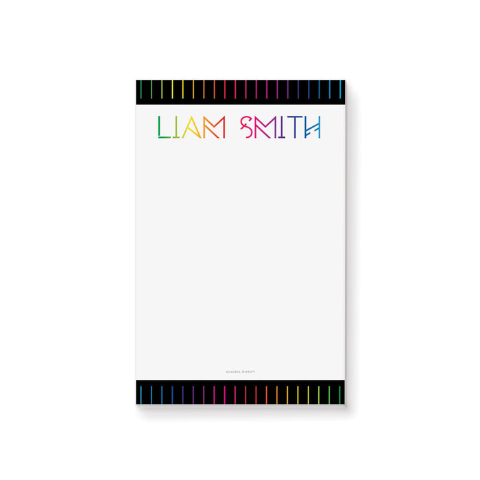 Personalized name notepad colorful stationery custom writing pad with modern rainbow lettering