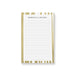 Personalized gold border notepad with lined pages, customized with your name or business, perfect for office supplies or event favors.
