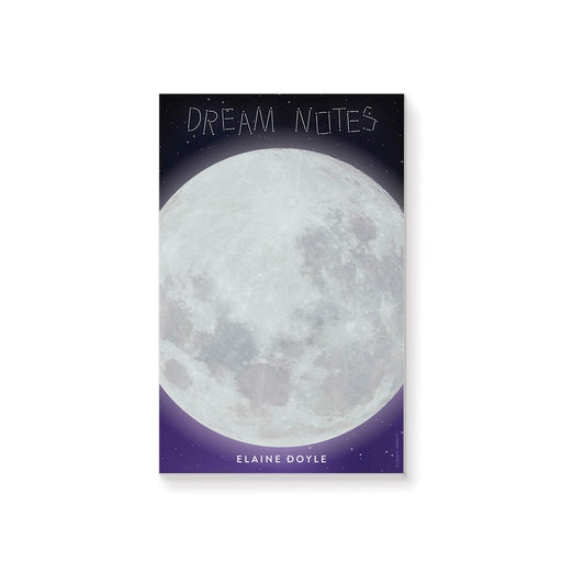 Celestial moon notepad with a starry night sky background and the Dream Notes title, personalized with name