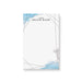 Personalized modern notepad with soft blue watercolor accents and fine line details, featuring a custom name at the top.