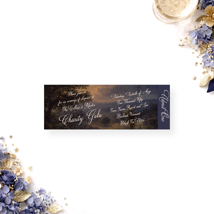 Personalized Oil Painting Black Tie Charity Gala Ticket Invitation