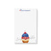 personalized patriotic ice cream notepad with a red, white, and blue ice cream cone illustration, custom name, and blank writing space