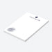 personalized notepad with paw print icon, claw marks and custom name in minimalist design-side