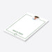 Personalized Bar Mitzvah notepad with boy’s photo, name, green border, and Star of David-side