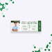 Personalized Bar Mitzvah ticket invitation with boy’s photo, name, event details, green accents, and Admit One ticket design