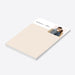 Personalized wedding notepad with a couple photo, names, modern calligraphy and light brown border-side