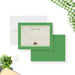 personalized picnic thank you card with custom name, lace border, green grass pattern, tiny pink flowers, and picnic basket illustration-front-back
