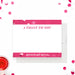 personalized pink cocktail note card with bubbly drink design, custom name, and blank space for handwritten notes-front