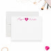 Personalized pink heart note card with custom name