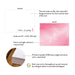 Front and back of personalized pink ribbon awareness note cards showing A2 dimensions and matte cardstock details.