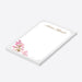 Personalized pink watercolor floral notepad for girls and teens with custom name, blossom border and large blank writing area-side