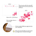 Front and back of personalized pink watercolor heart note cards showing A2 dimensions and matte cardstock details.