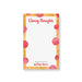 personalized pepperoni pizza notepad with Cheesy Thoughts heading, watercolor pizza design, custom name, and blank writing space