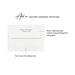 Example of optional return address printing in black ink on a white envelope flap, with the reverse side of the envelope shown below.