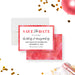Personalized New Year's Eve save the date card with red watercolor border, drinking and merrymaking, event date, and invitation to follow wording-front-back