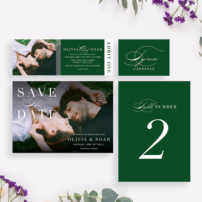 Wedding Rehearsal Dinner Invitation with Photo Personalized