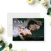 Personalized rehearsal dinner save the date card with romantic couple image-front
