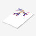Personalized roller skate notepad with custom name, purple skates, pink wheels, and colorful retro details