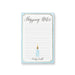 Personalized lined shopping list notepad with Shopping Notes heading, custom name, pale blue border and small champagne bottle