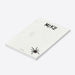 Personalized spider web notepad with custom name, pale web background, and spider artwork-side