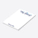 Personalized Stay Splashy pool party notepad for kids with custom name, blue and aqua water drop accents and large blank writing area-side