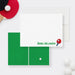 Personalized table tennis note card featuring a custom name, red ping-pong paddle and matching green table tennis design on the back