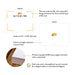 Product details graphic for personalized taco note cards for fiesta parties, showing front and back designs, A2 size, and matte cardstock.