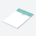 personalized teal notepad with pearl accents, white bow design, custom name, and blank writing space-side