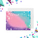 Colorful abstract paint birthday thank you card with vibrant artistic design, personalized party stationery with bold colors-front