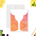 Modern margarita thank you card featuring a cocktail silhouette against vibrant orange and pink hues-front